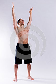 Male yoga model