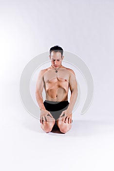 Male yoga model