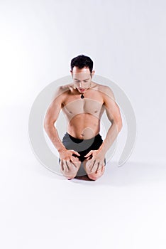 Male yoga model