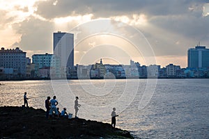 Malecon at sunset, Havana photo