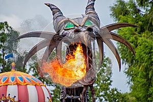 Maleficient float from the Festival of Fantasy Parade