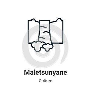 Maletsunyane outline vector icon. Thin line black maletsunyane icon, flat vector simple element illustration from editable culture