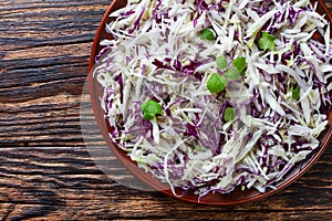 Malfouf Salad, Lebanese Cabbage Slaw,macro photo