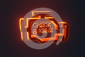 Malfunction or check engine car light symbol, dash board