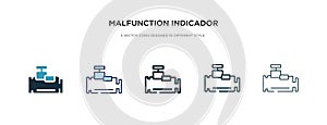 Malfunction indicador icon in different style vector illustration. two colored and black malfunction indicador vector icons photo