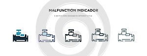 Malfunction indicador icon in different style vector illustration. two colored and black malfunction indicador vector icons