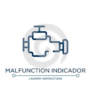 Malfunction indicador icon. Linear vector illustration from car dashboard signals collection. Outline malfunction indicador icon photo