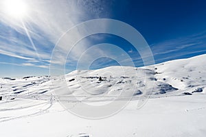 Malga San Giorgio Ski Resort on Lessinia High Plateau in Winter - Veneto Italy