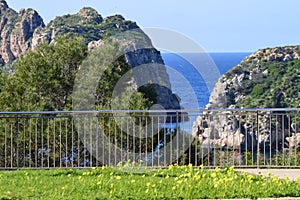Malgrats Islands from a panoramic view point from island ofMallorca photo
