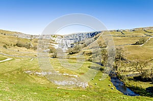 Malham Beck and Cove Yorkshire England