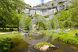 Malham Cove Yorkshire Dales National Park UK popular visitor attraction