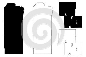 Malheur and Lake County, Oregon State U.S. county, United States of America, USA, U.S., US map vector illustration, scribble photo