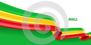 Mali 3D Ribbon Flag