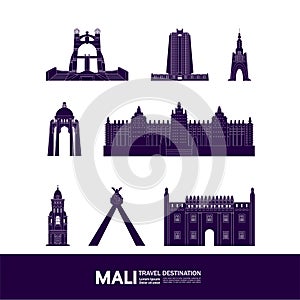 Mali Blue travel destination vector illustration photo