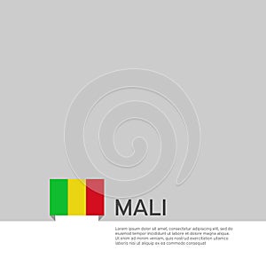 Mali flag background. State patriotic mali banner, cover. Document template, flag on white background. National poster. Business