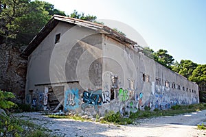 Mali Losinj,Croatia,demolished former JNA army depots,4a photo