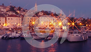 Mali Losinj island town in the evening