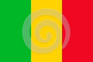 Mali national flag. Vector illustration. Bamako