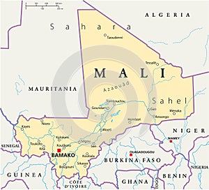 Mali Political Map