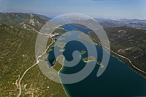 Mali Ston bay near PeljeÅ¡ac in the Adriatic Sea, Croatia