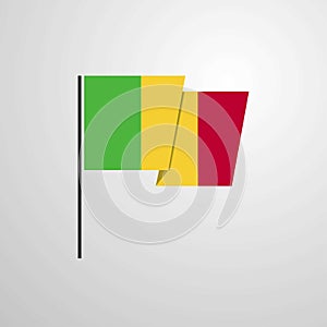 Mali waving Flag design vector background