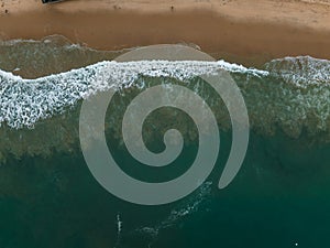 Malibu beach aerial view in California near Los Angeles, USA.