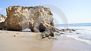 MALIBU, UNITED STATES - OCTOBER 9, 2014: Beautiful and romantic El Matador State Beach in Southern California