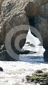 MALIBU, UNITED STATES - OCTOBER 9, 2014: Beautiful and romantic El Matador State Beach in Southern California