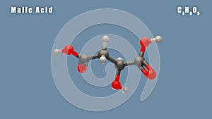 Malic Acid of C4H6O5 3D Conformer animated render. Food additive E296