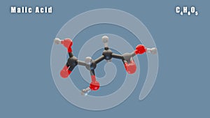 Malic Acid of C4H6O5 3D Conformer animated render. Food additive E296