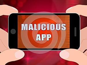 Malicious App Spyware Threat Warning 2d Illustration