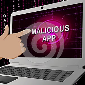 Malicious App Spyware Threat Warning 3d Illustration