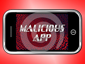 Malicious App Spyware Threat Warning 3d Rendering