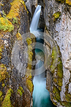 Maligne Falls in Maligne Canyon in the Jasper National Park