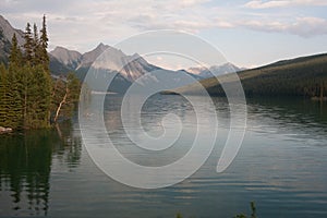 Maligne lake in Jasper national park, Alberta, Canada - Stock