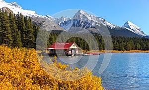 Maligne lake in Jasper national park Canada