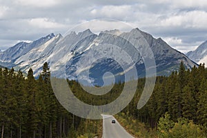 Maligne Road and Colin Range, Canada photo