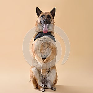 Malinois belgian shepherd Wearing Service Dog Vest