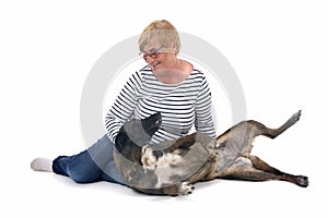 malinois and woman