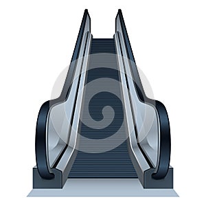 Mall escalator icon, realistic style