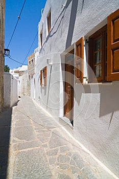 Mall greek street in Lindos, Rhodes, Greece