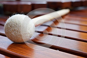 Mallet on marimba