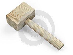 Mallet with wooden handle