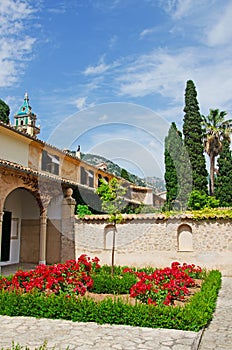 Mallorca, Majorca, Balearic Islands, Spain, the Real Cartuja, Valldemossa, monastery, carthusian, architecture, skyline, garden