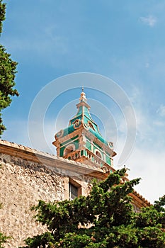 Mallorca, Majorca, Balearic Islands, Spain, the Real Cartuja, Valldemossa, monastery, carthusian, architecture, skyline, green