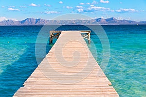 Mallorca Platja de Alcudia beach pier in Majorca