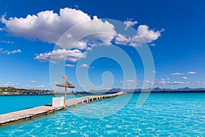 Mallorca Platja de Alcudia beach pier in Majorca