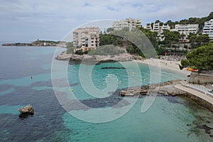 Mallorca, Spain - 1 July, 2023: Ses Illetes and Illetes beach, Palma de Mallorca, Balearic islands, Spain