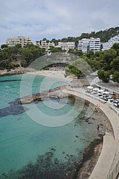 Mallorca, Spain - 1 July, 2023: Ses Illetes and Illetes beach, Palma de Mallorca, Balearic islands, Spain