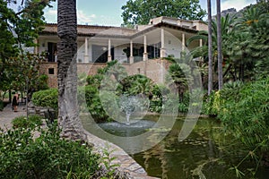 Mallorca, Spain - 23 July, 2023: The historic Jardines de Alfabia botanical gardens, Mallorca